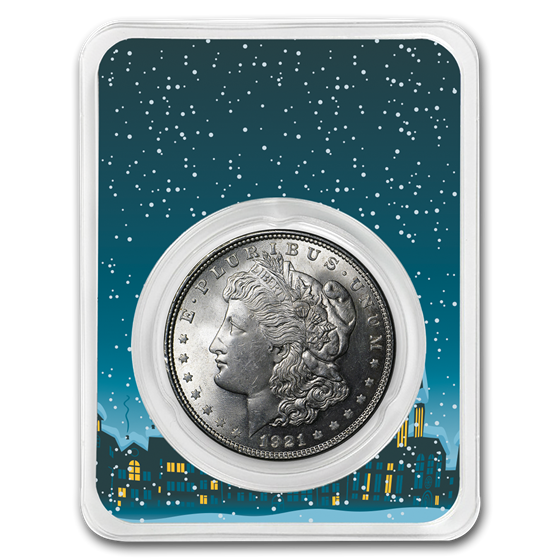 1921 Morgan Silver Dollar Snowy Scene BU 1921 Morgan Silver Dollar Snowy Scene BU